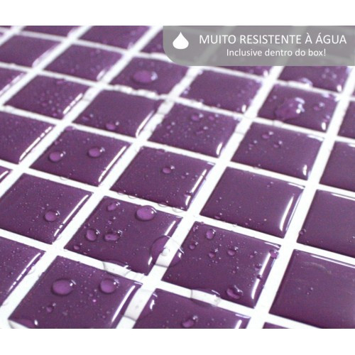Placa de Pastilha Adesiva Resinada Violeta - 29,5cm x 30cm - 1
