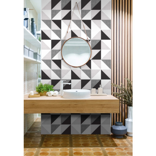 Papel de Parede Tantum Cimento e  Preto em Rolo COM laminação Protetora - 6