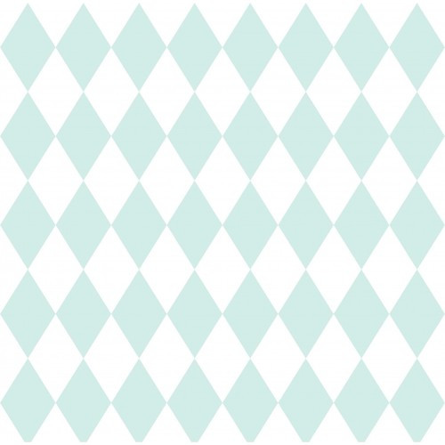 Papel de Parede Infantil Arlequina Menta - 1