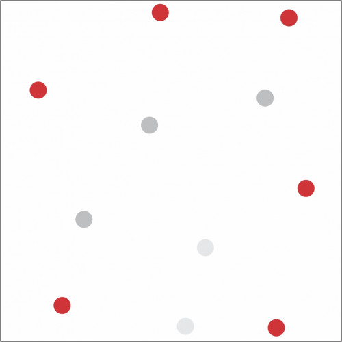 Papel de Parede Bolinhas Fofis Cinza e Vermelho - 1