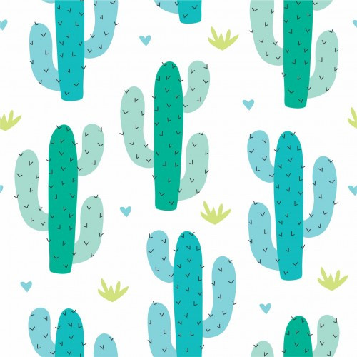 Papel de Parede Infantil Cactos Fofis - 1