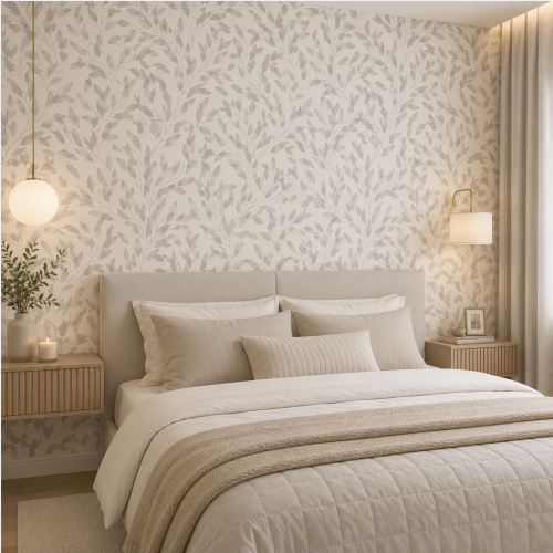 Papel de Parede Tradicional  Vinílico Oliveira cinza 4430
