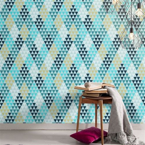 Papel de Parede Carl Azul - 5