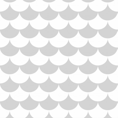 Papel de Parede Infantil Escama Cinza Claro - 1