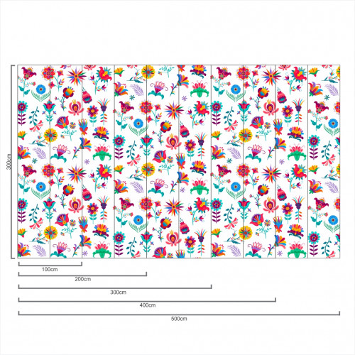 Painel Flores Viva México fundo branco - 3