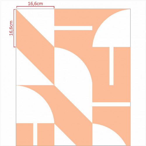 Papel de Parede Geométrico Ilê Peach em Rolo COM laminação Protetora - 4