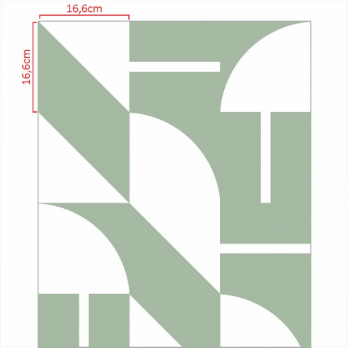 Papel de Parede Geométrico Ilê Verde Suave em Rolo COM laminação Protetora - 4