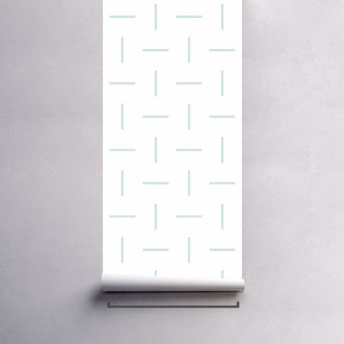 Papel de Parede Geométrico Lili Menta em Rolo COM laminação Protetora - 3