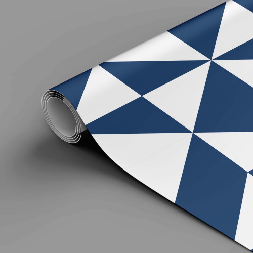 Papel de Parede Geométrico Luma Classic Blue em Rolo COM laminação Protetora