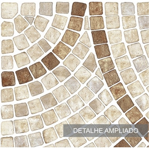Papel de Parede Mosaico de Pedra Creme - 3