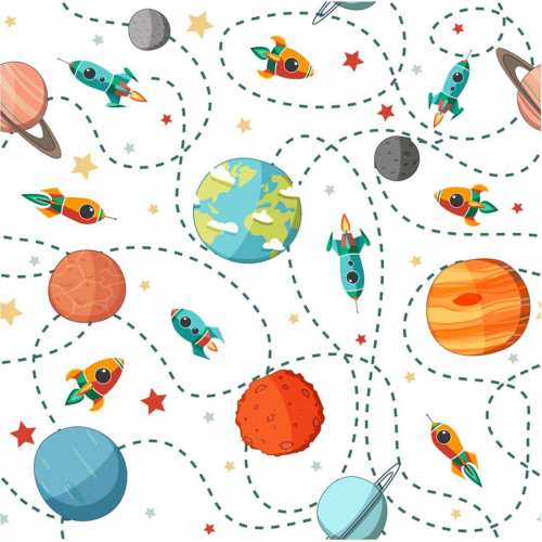 Papel de Parede Espaço Sideral Branco - 1