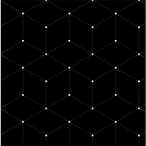 Papel de Parede Novo Prisma Fundo Preto com Branco - 1
