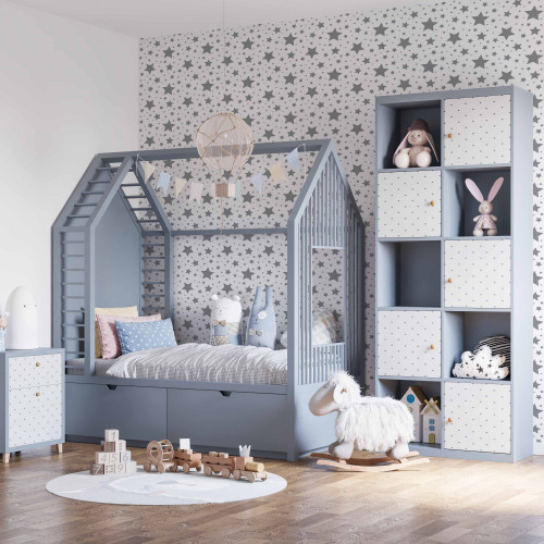 Papel de Parede Infantil Estrelas Cinza