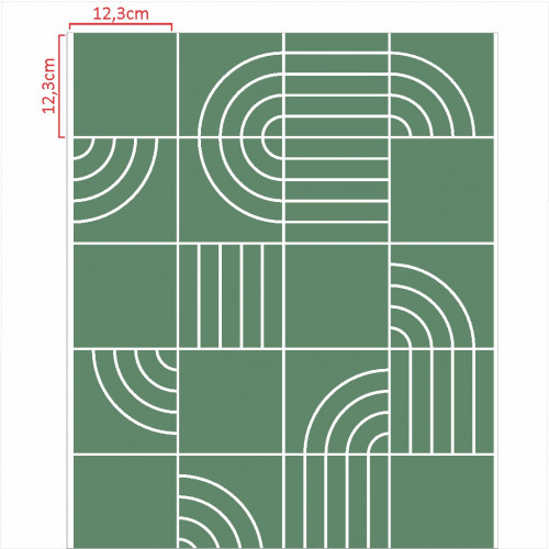 Papel de Parede Geométrico Tube Verde Antigo em Rolo COM laminação Protetora - 3