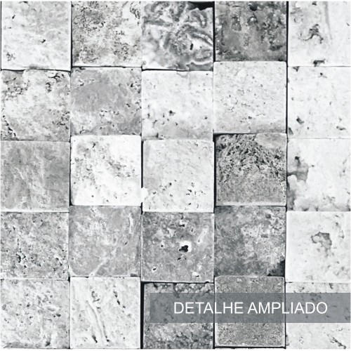 Papel de Parede Quadradinhos de Pedra Cinza - 1