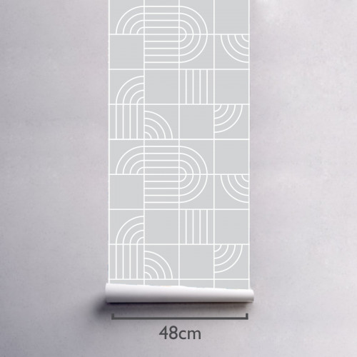 Papel de Parede Geométrico Tube Cinza em Rolo COM laminação Protetora - 4