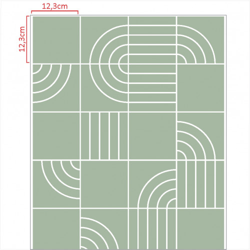 Papel de Parede Geométrico Tube Verde em Rolo COM laminação Protetora - 1