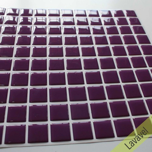 Placa de Pastilha Adesiva Resinada Violeta - 29,5cm x 30cm - 2