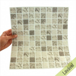 Placa de Pastilha Adesiva Resinada Antique Cinza - 29,5cm x 30cm