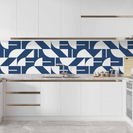 Papel de Parede Geométrico Ilê Classic Blue em Rolo COM laminação Protetora
