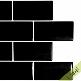Placa de Pastilha Adesiva Resinada Metrô Black - 26cm x 30cm