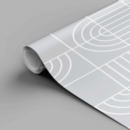 Papel de Parede Geométrico Tube Cinza em Rolo COM laminação Protetora