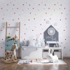 Papel de Parede Bolinhas Fofis Cinza e Vermelho - 2