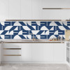 Papel de Parede Geométrico Ilê Classic Blue em Rolo COM laminação Protetora - 2