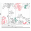 Painel Jardim Leveza Contorno Cinza Fundo Branco - 3